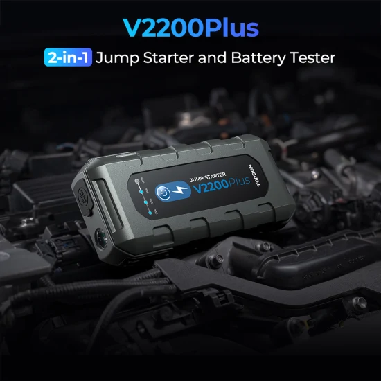 Topdon V2200plus 2200A 12V 16000mAh 車緊急ツールポータブル自動車バッテリーブースターボックスパックパワーバンク 2